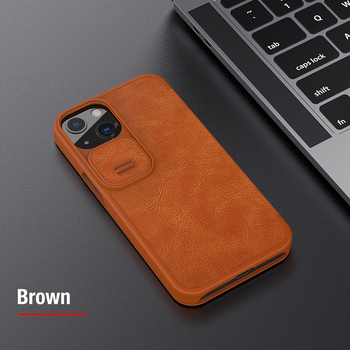 Flipcover Nillkin Qin  iPhone 13  Brown Original Leather PRO