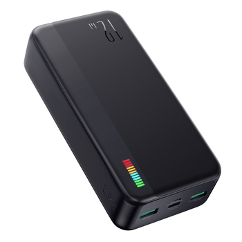 Power Bank JOYROOM 2x USB, Type-C, Micro-USB, with LED for Battery Check 12W 30000mAh  Black